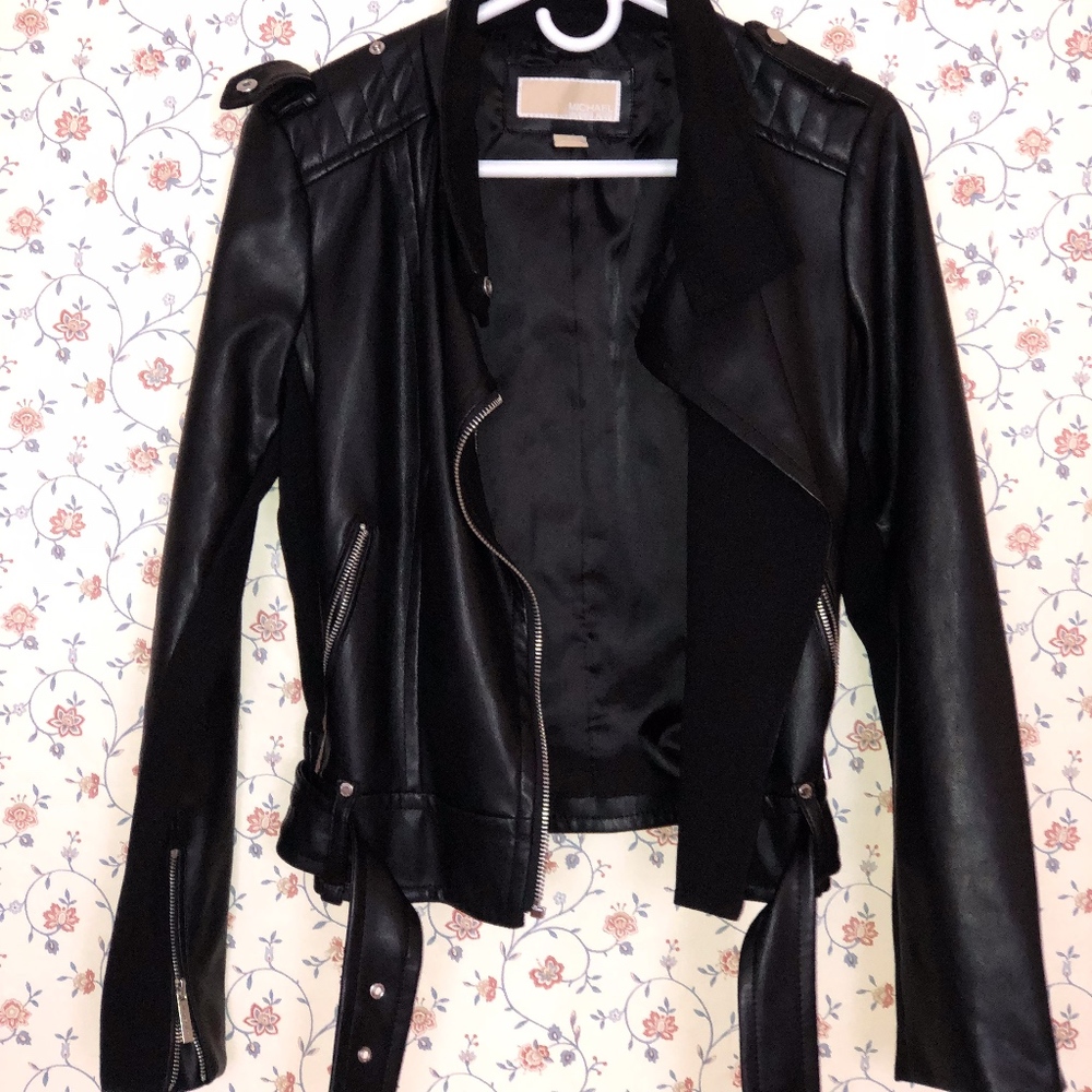 Michael Kors Leather Biker Jacket
